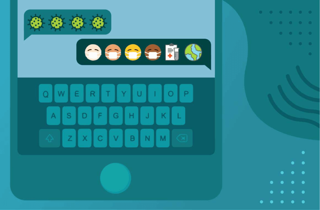 Phone screen with emojis